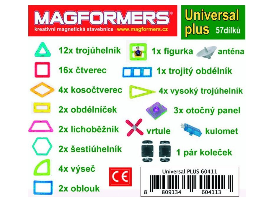 MAGFORMERS Universal Plus 57 dielikov