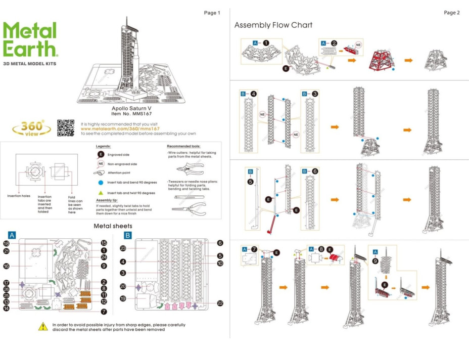 METAL EARTH 3D puzzle Apollo Saturn V s rampou