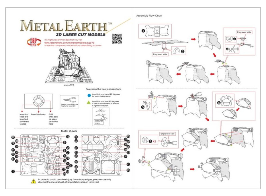 METAL EARTH 3D puzzle Lunárny modul Apollo