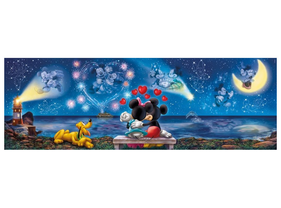 CLEMENTONI Panoramatické puzzle Mickey a Minnie 1000 dielikov