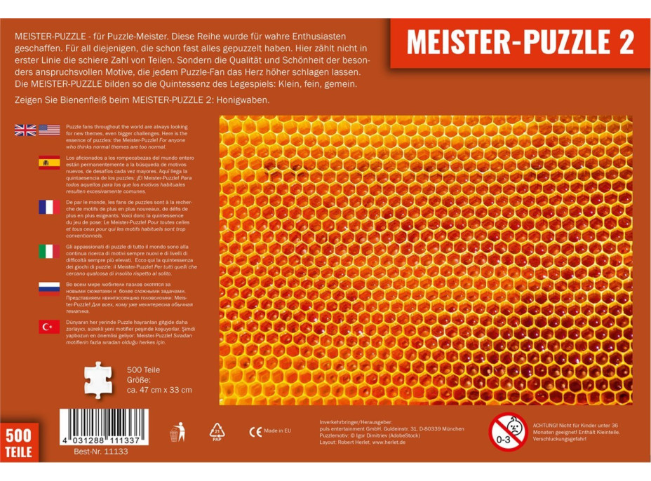 PULS ENTERTAINMENT Meister-Puzzle 2: Včelí plástov 500 dielikov