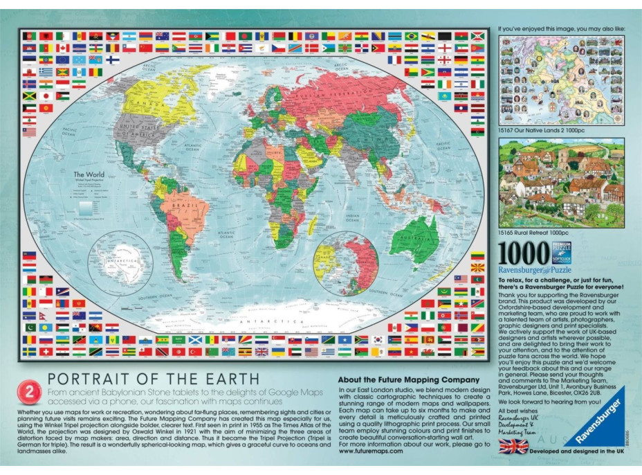 RAVENSBURGER Puzzle Farebná mapa sveta 1000 dielikov