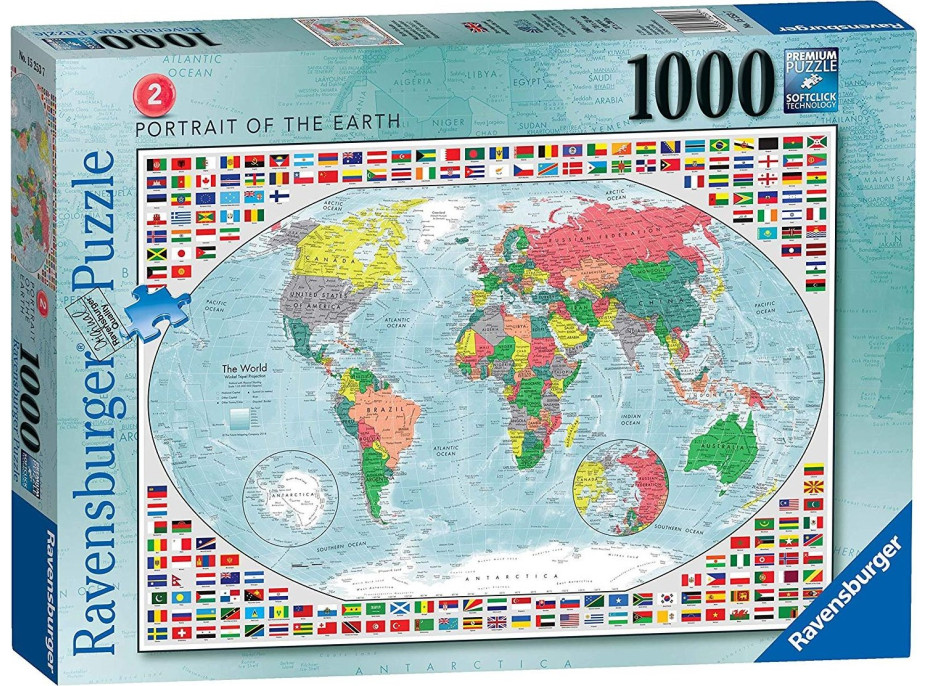 RAVENSBURGER Puzzle Farebná mapa sveta 1000 dielikov