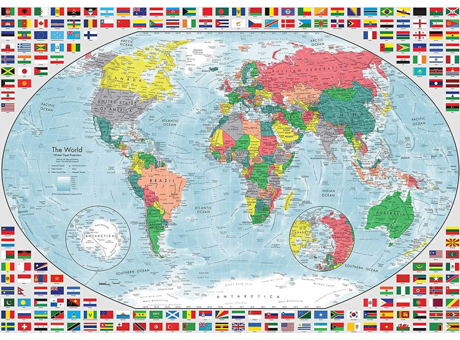 RAVENSBURGER Puzzle Farebná mapa sveta 1000 dielikov