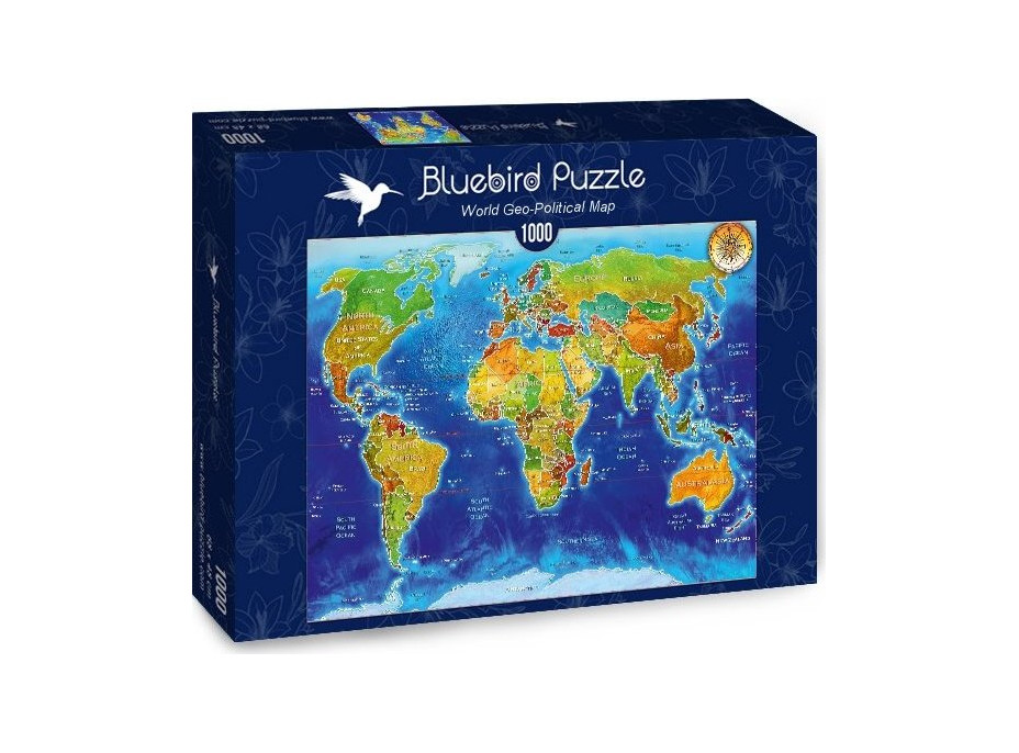 BLUEBIRD Puzzle Geopolitická mapa sveta 1000 dielikov