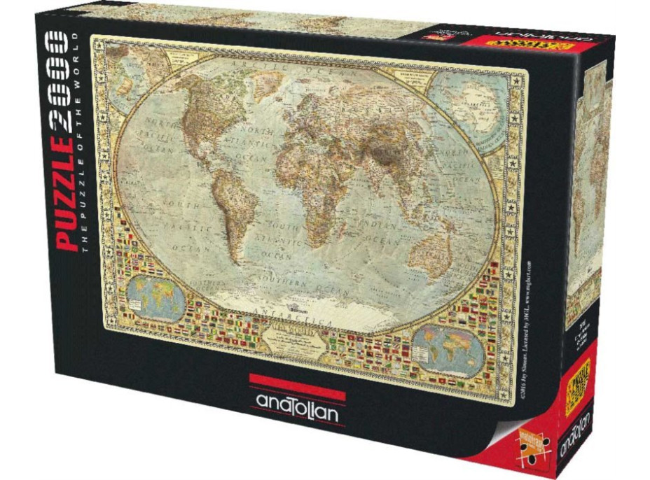 ANATOLIAN Puzzle Mapa sveta 2000 dielikov