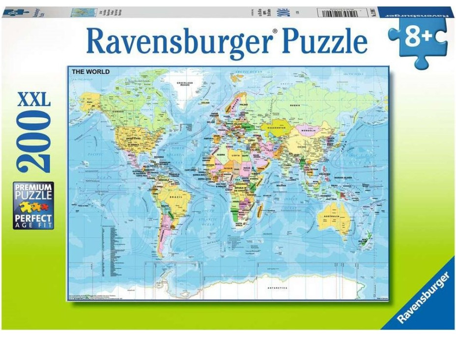 RAVENSBURGER Puzzle Mapa sveta XXL 200 dielikov