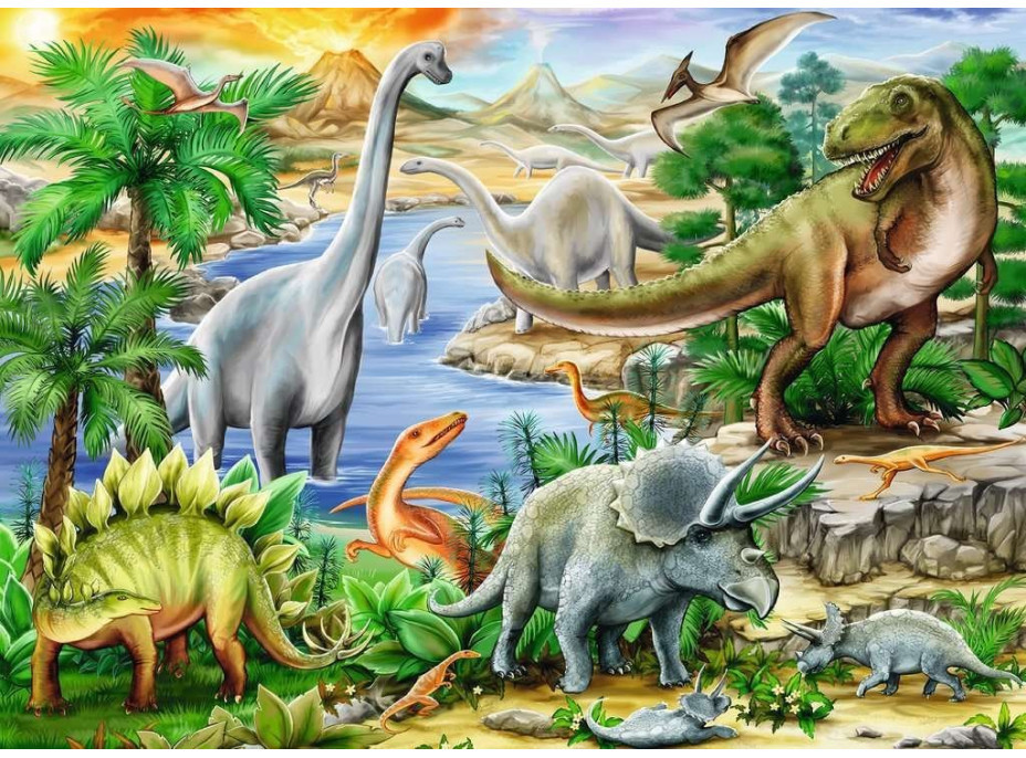 RAVENSBURGER Puzzle Prehistorický život 60 dielikov