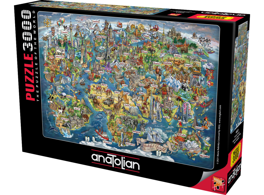 ANATOLIAN Puzzle Úžasná mapa sveta 3000 dielikov