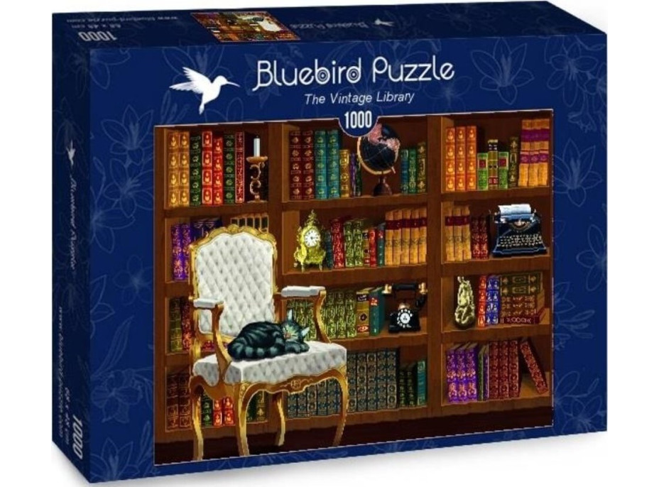 BLUEBIRD Puzzle Vintage knižnica 1000 dielikov