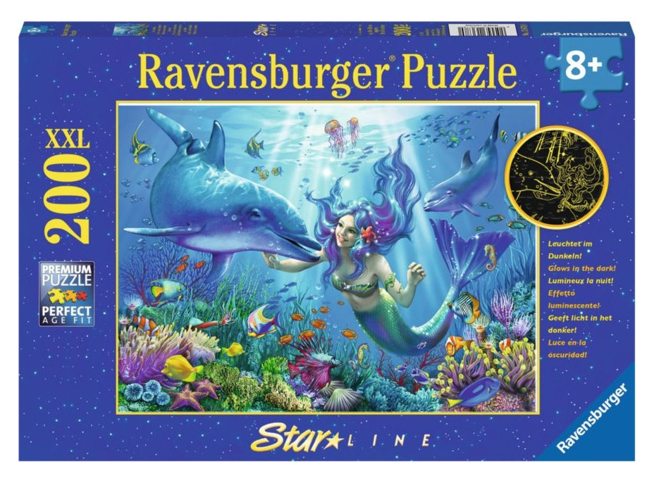 RAVENSBURGER Svietiace puzzle Podvodný raj XXL 200 dielikov