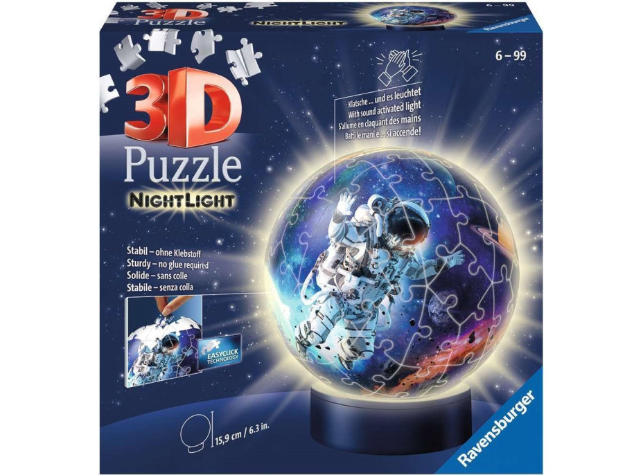 RAVENSBURGER Svietiaci puzzleball Astronaut 72 dielikov