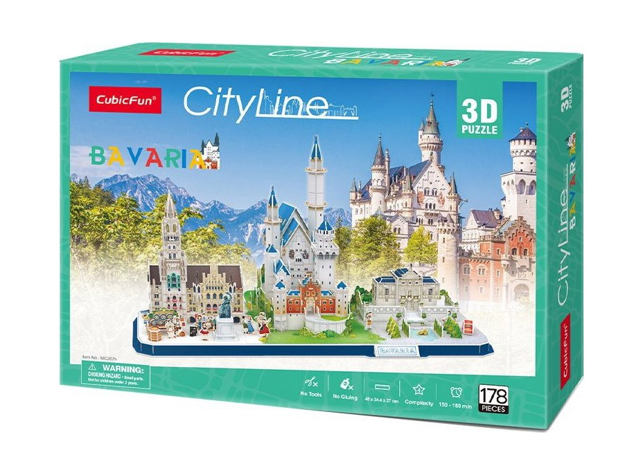 CUBICFUN 3D puzzle CityLine panorama: Bavorsko 178 dielikov