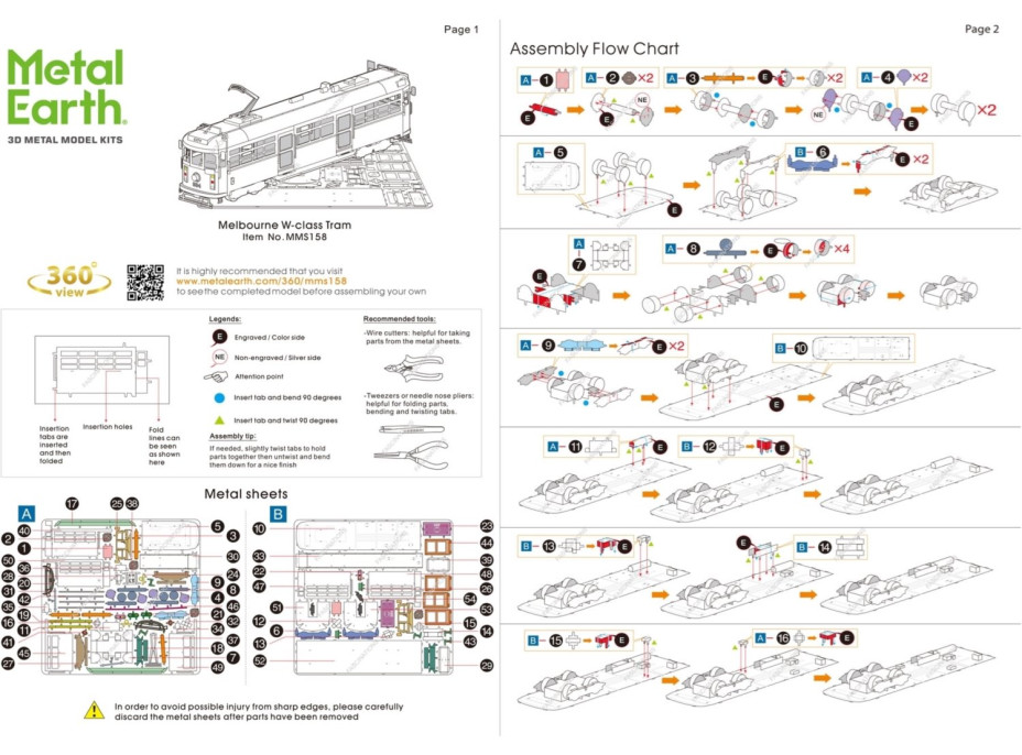 METAL EARTH 3D puzzle Električka W-Class