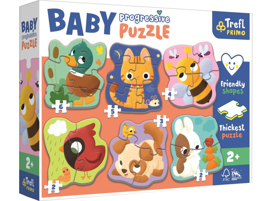 TREFL Baby puzzle Zvieratká 6v1 (2-6 dielikov)