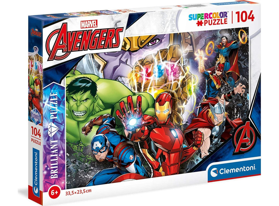 CLEMENTONI Brilliant puzzle Marvel: Avengers 104 dielikov