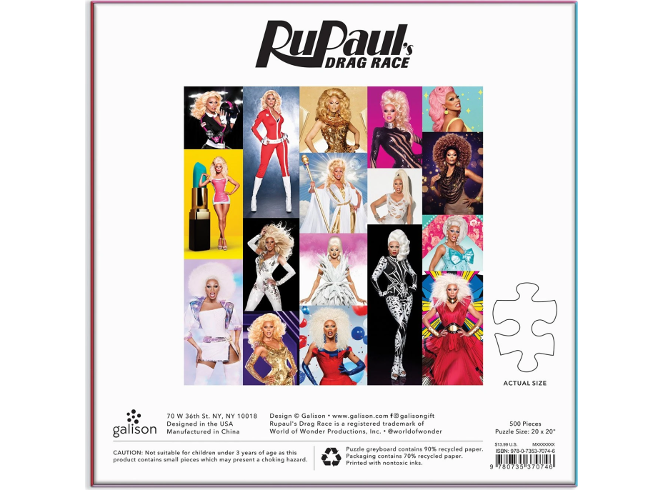 GALISON Štvorcové puzzle RuPaul&#39;s Drag Race 500 dielikov