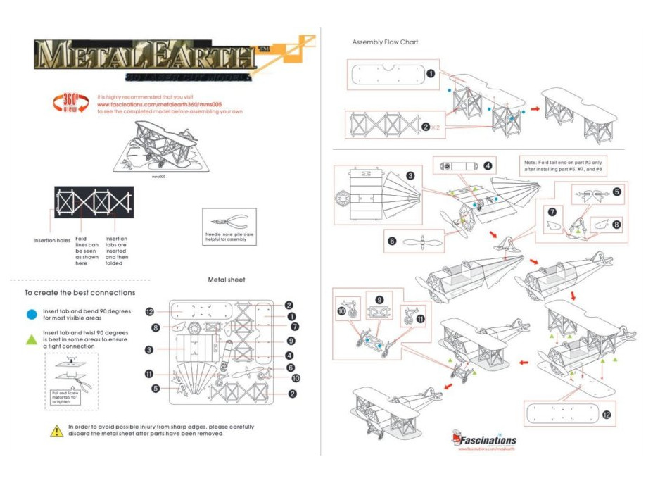 METAL EARTH 3D puzzle Dvojplošník Fokker D-VII