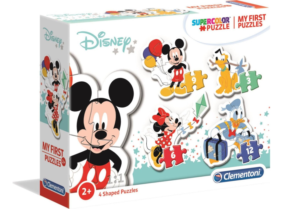 CLEMENTONI Moje prvé puzzle Myšiak Mickey 4v1 (3,6,9,12 dielikov)