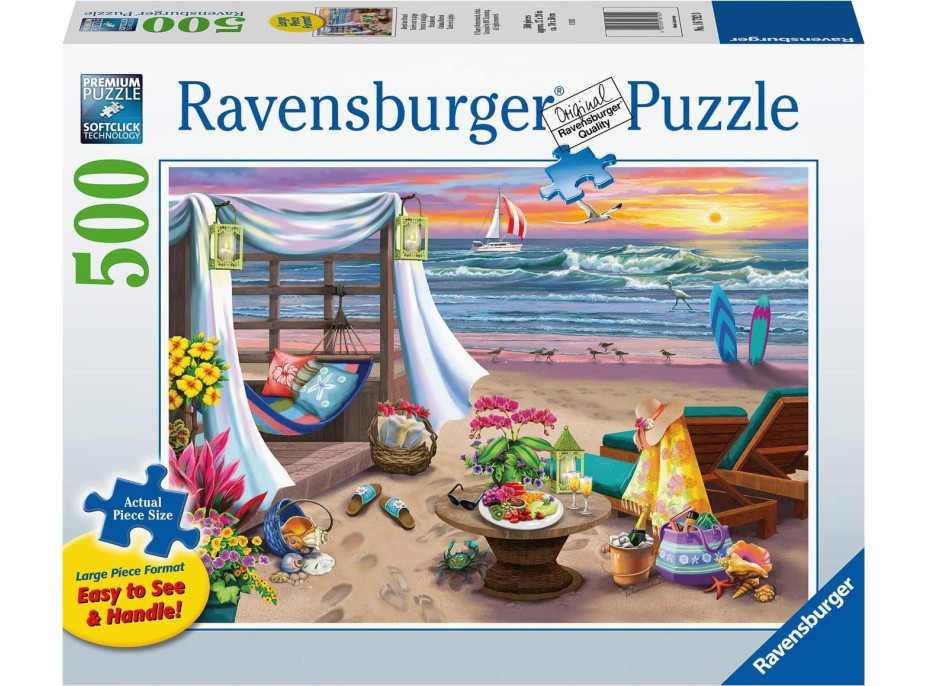 RAVENSBURGER Puzzle Na pláži Cabana XXL 500 dielikov