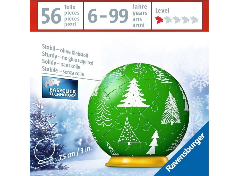 RAVENSBURGER Puzzleball Vianočné stromčeky 56 dielikov