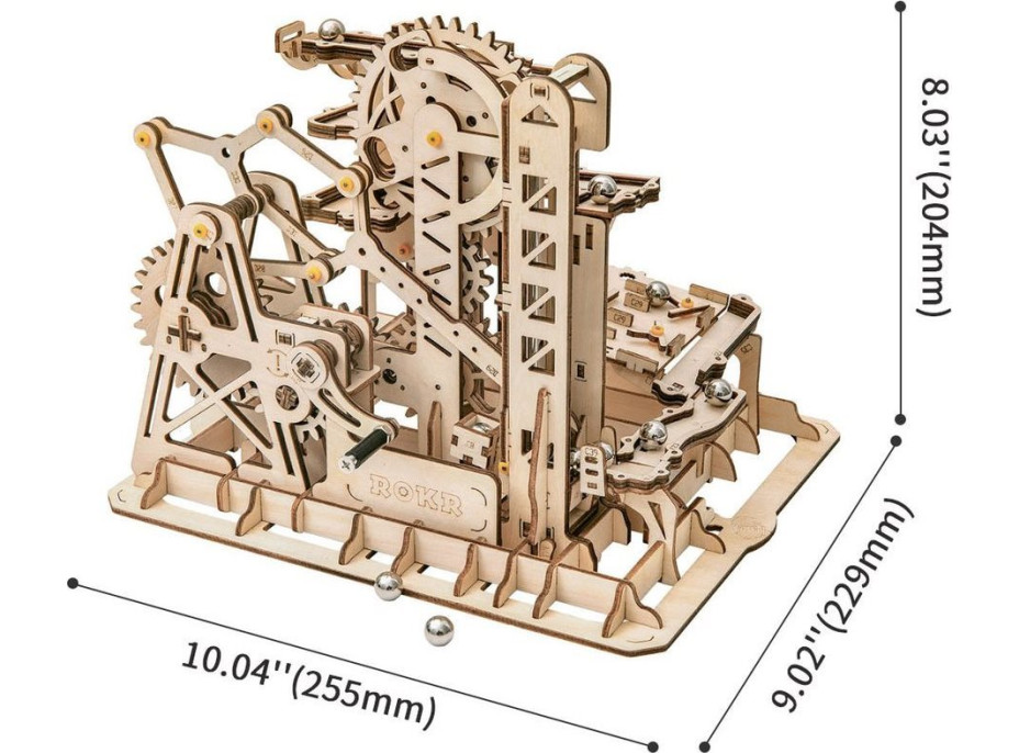 ROBOTIME Roker 3D drevené puzzle Guličková dráha: Climber 233 dielikov