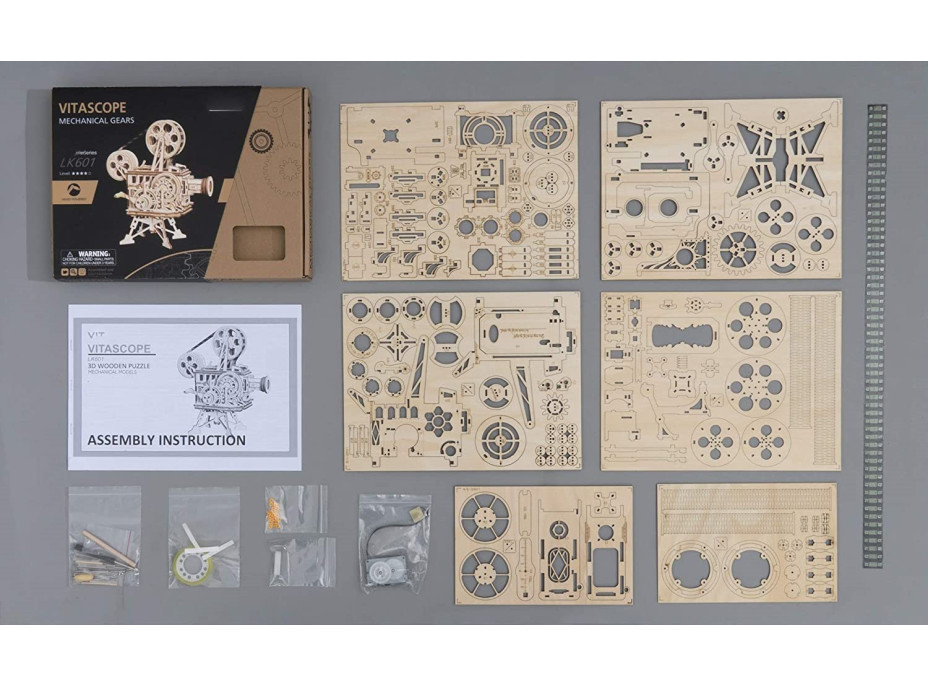 ROBOTIME Roker 3D drevené puzzle Mechanický filmový projektor 183 dielikov