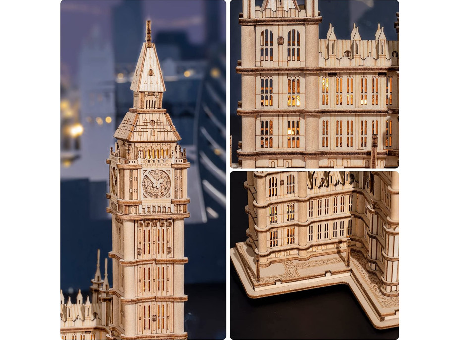 ROBOTIME Rolife Svietiace 3D drevené puzzle Big Ben 220 dielikov