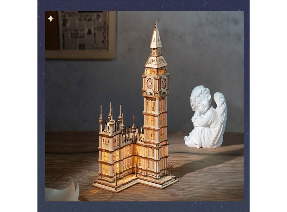 ROBOTIME Rolife Svietiace 3D drevené puzzle Big Ben 220 dielikov