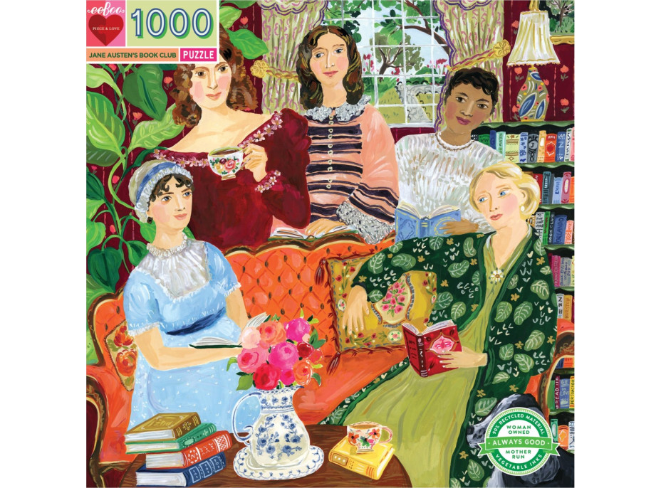 EEBOO Štvorcové puzzle Čitateľský klub Jane Austen 1000 dielikov