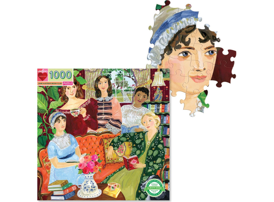 EEBOO Štvorcové puzzle Čitateľský klub Jane Austen 1000 dielikov