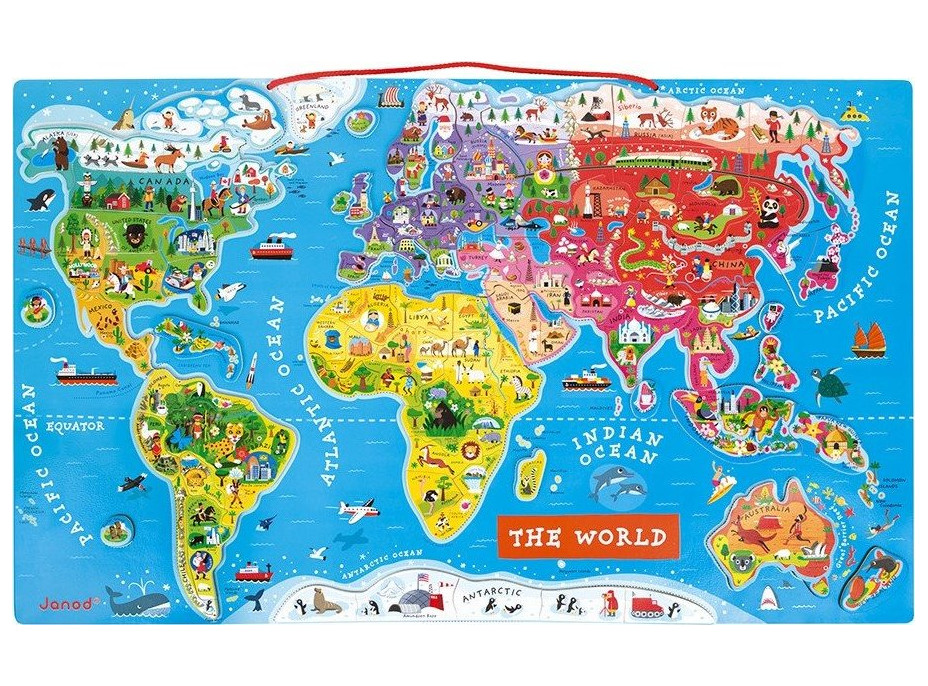 JANOD Magnetická Mapa sveta v angličtine