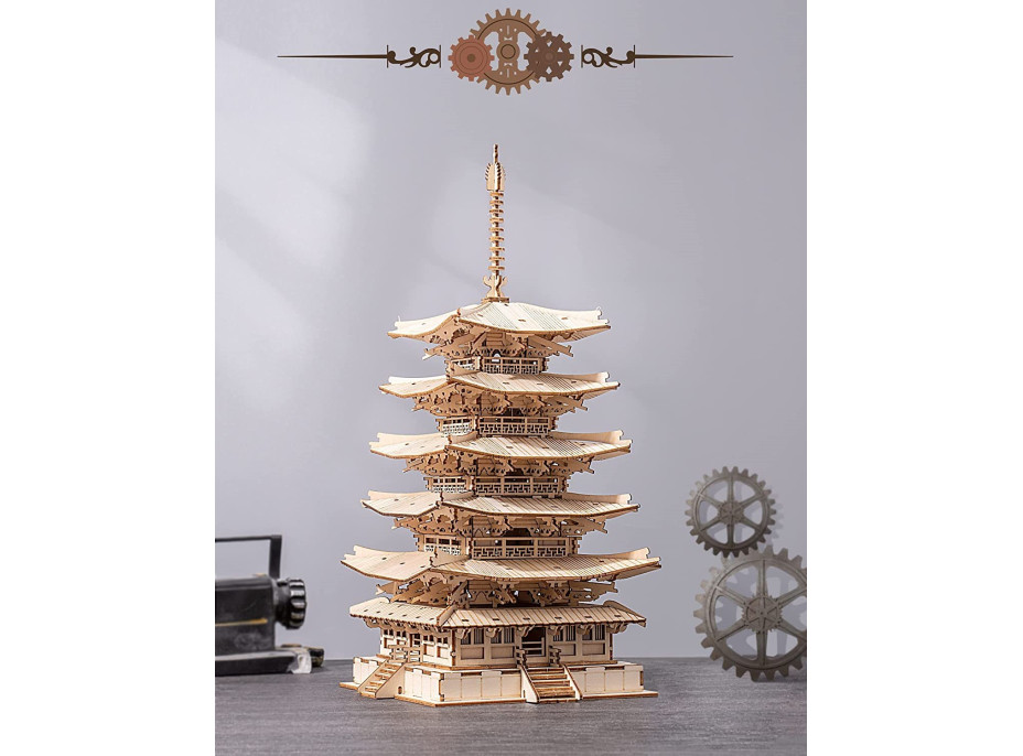 ROBOTIME Rolife 3D drevené puzzle Päťposchodová pagoda 275 dielikov