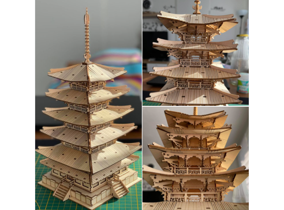 ROBOTIME Rolife 3D drevené puzzle Päťposchodová pagoda 275 dielikov