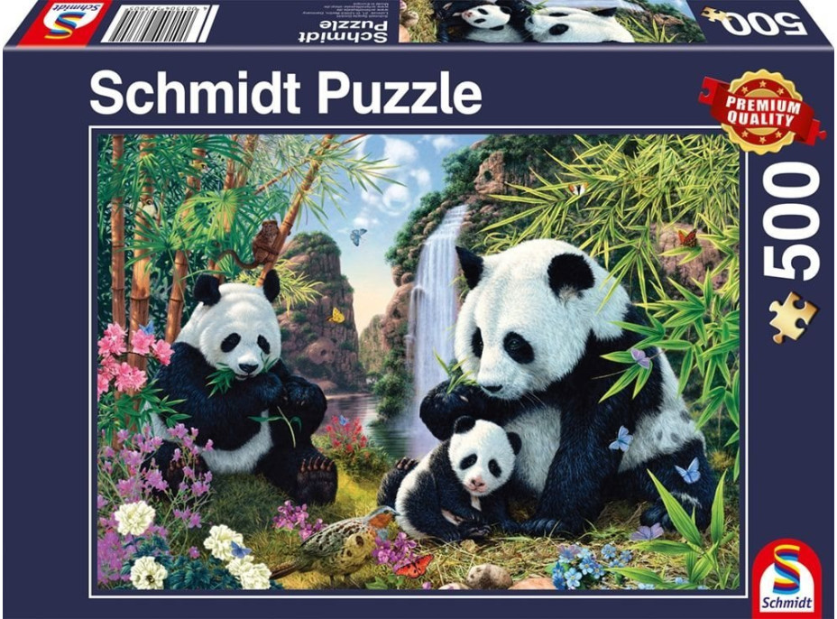 SCHMIDT Puzzle Pandy pri vodopáde 500 dielikov