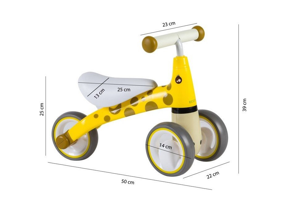 ECOTOYS Odrážadlo Žirafa žlté