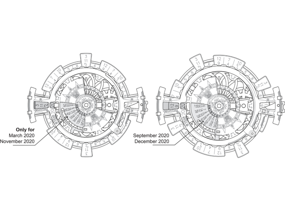 ROBOTIME Roker 3D drevené puzzle Večný kalendár 52 dielikov