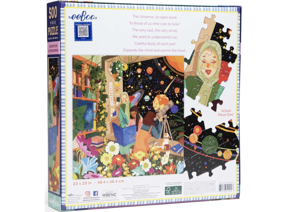 EEBOO Štvorcové puzzle Hvezdárky 500 dielikov