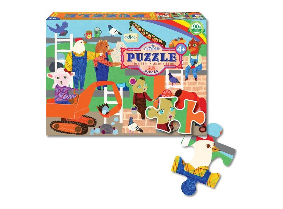 EEBOO Puzzle Zvieratká v práci 42 dielikov