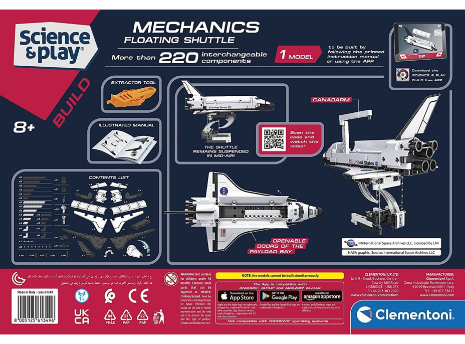 CLEMENTONI Science&Play Mechanické laboratórium NASA Vznášajúci sa raketoplán