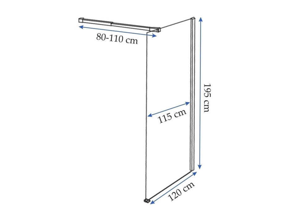 Kúpeľňová pevná zástena AERO 120 cm