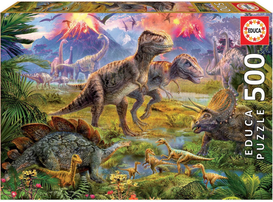 EDUCA Puzzle Stretnutie dinosaurov 500 dielikov