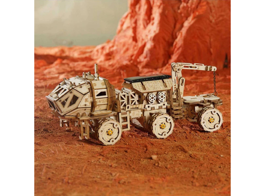 ROBOTIME Roker 3D drevené puzzle Planetárne vozítko Navitas Rover na solárny pohon 252 dielikov