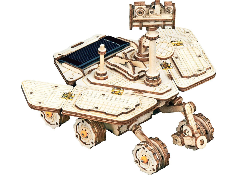 ROBOTIME Roker 3D drevené puzzle Planetárne vozítko Vagabond Rover na solárny pohon 153 dielikov