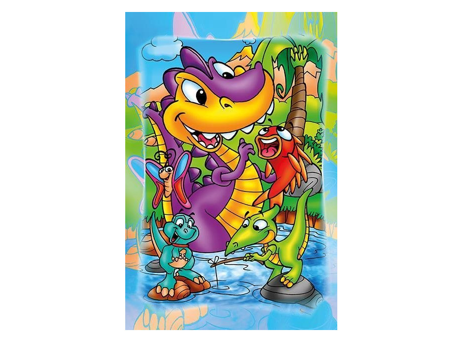 ART PUZZLE Drevené puzzle Dinosaury na rybách 16 dielikov