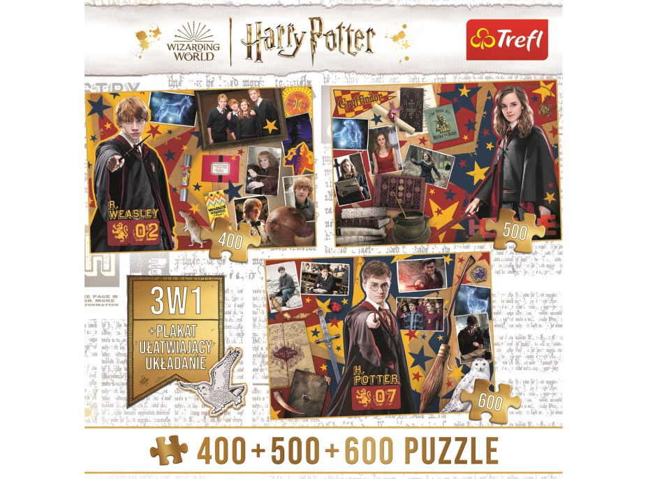 TREFL Puzzle Harry Potter: Ron, Hermiona a Harry 400 + 500 + 600 dielikov