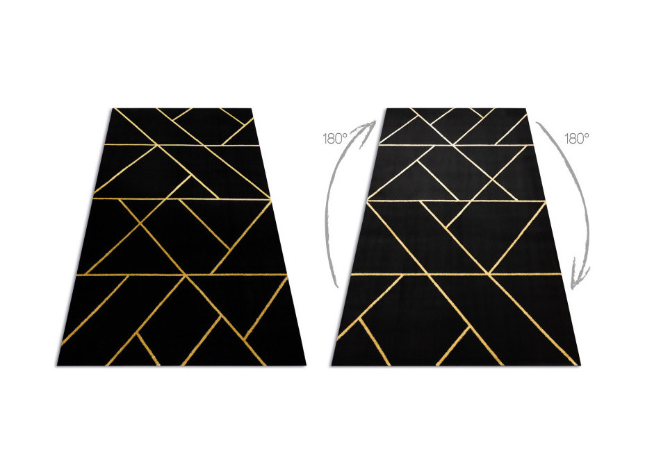 Kusový koberec Emerald geometric 1012 black and gold