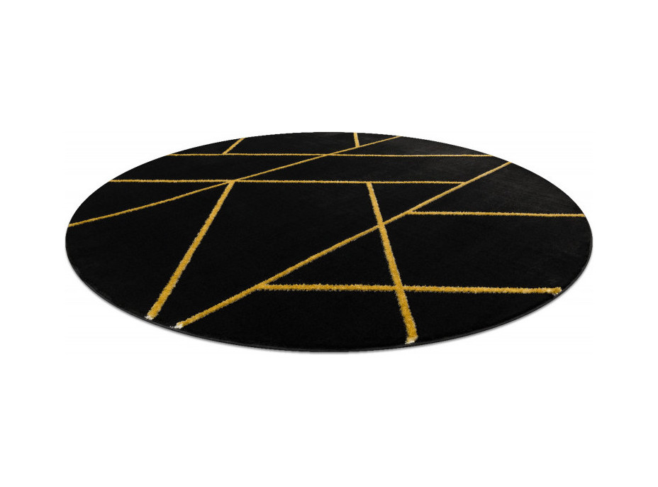 Kusový koberec Emerald geometric 1012 black and gold kruh